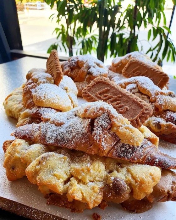 Biscuit-topped pastries from the cafe